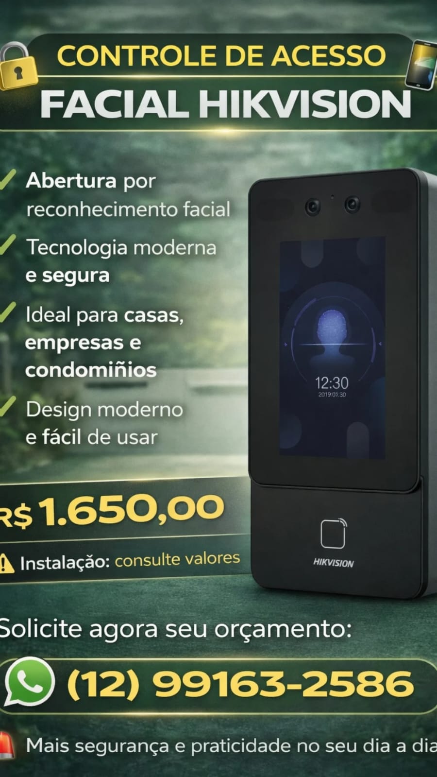 Controle de Acesso Facial Hikvision